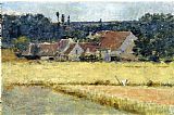 Theodore Robinson Famous Paintings - French Farmhouse